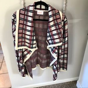 Black and red plaid sweater cardigan - size small